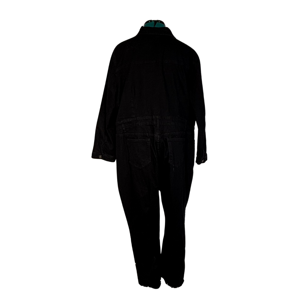 Black Denim and Sequin Boiler Suit