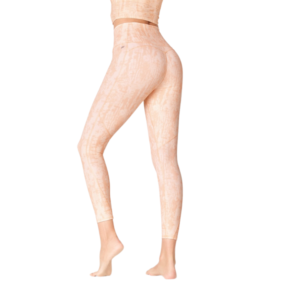 PureLuxe Fabletics High Waisted Orange and White Tie Dye Leggings NWT