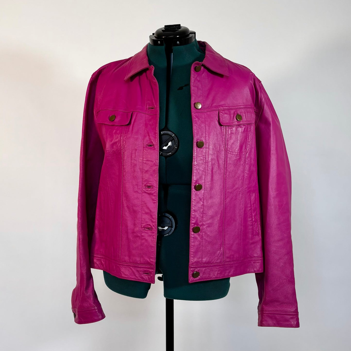 Vintage MetroStyle Pink Leather Jacket
