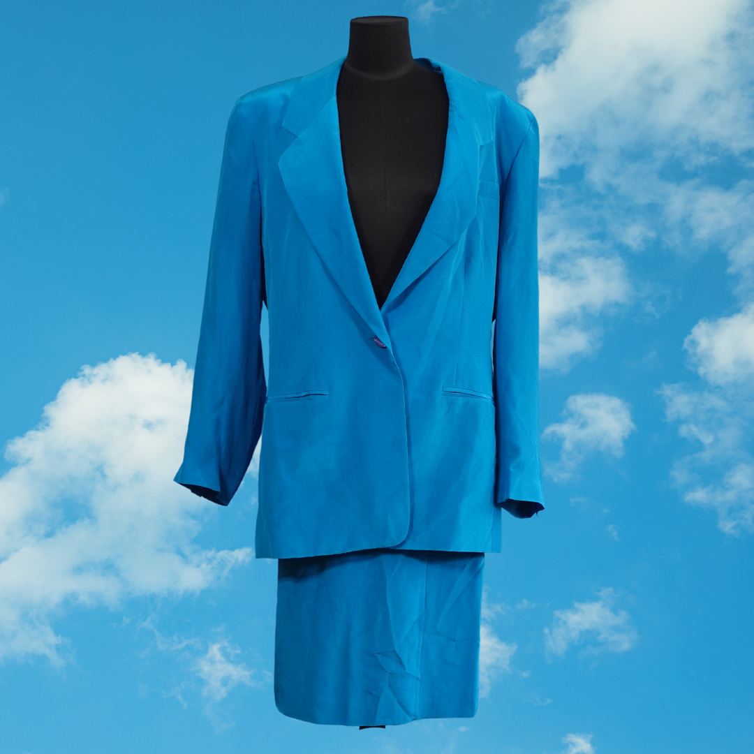 Vintage Diane Von Furstenberg Teal Suit Set