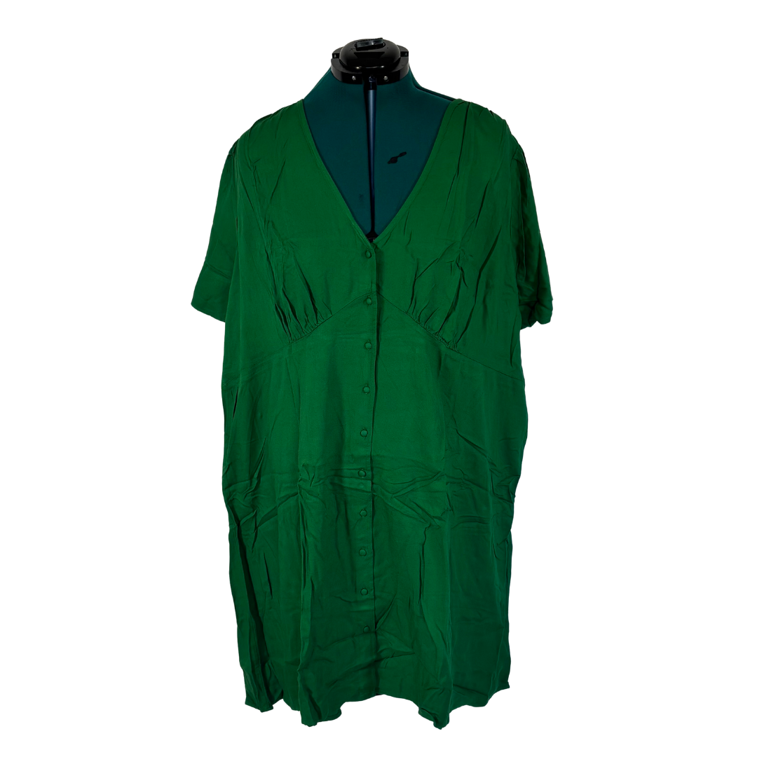 Green Crepe Button-Front Dress NWT