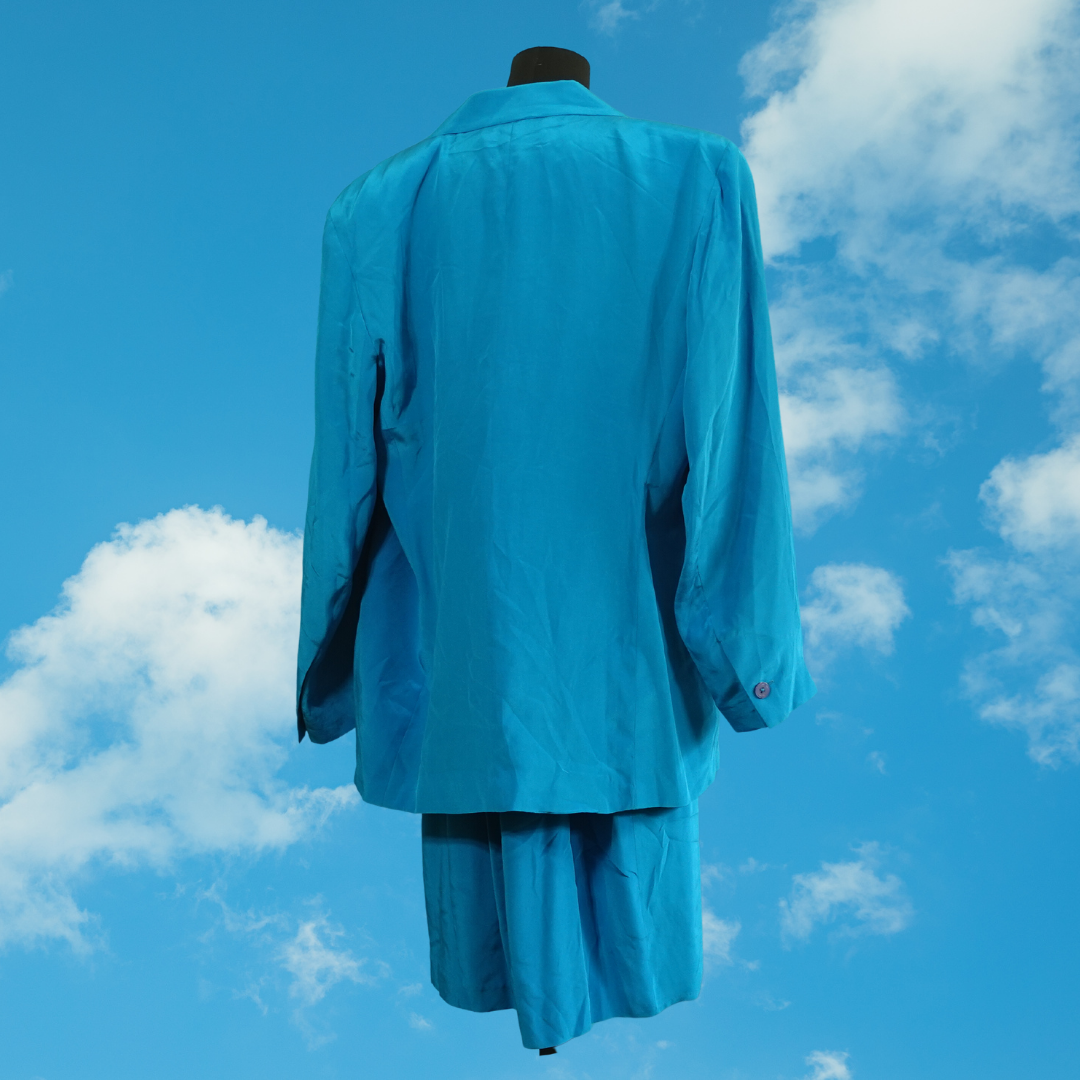 Vintage Diane Von Furstenberg Teal Suit Set