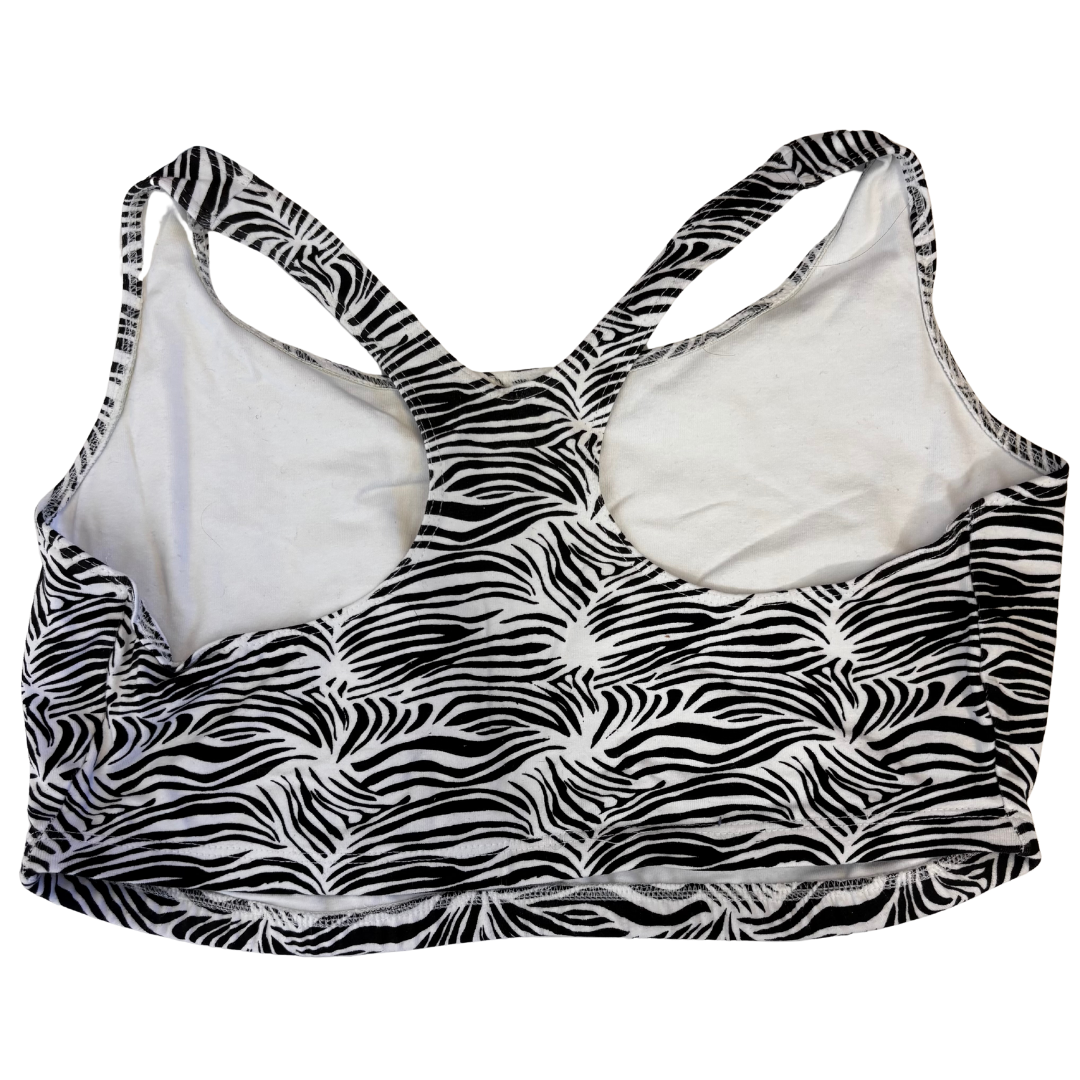 Zebra Print Unpadded Sports Bra (42 DD/F/G)