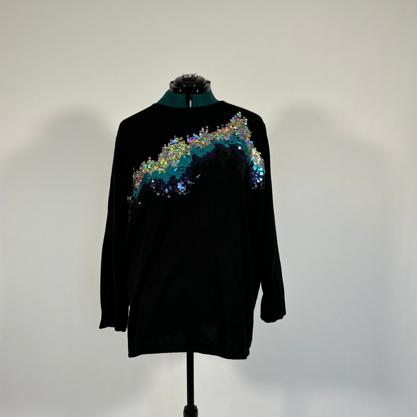 Vintage Black Sequin Sweater