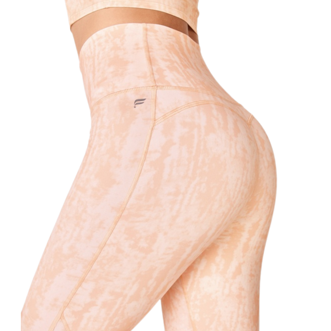 PureLuxe Fabletics High Waisted Orange and White Tie Dye Leggings NWT