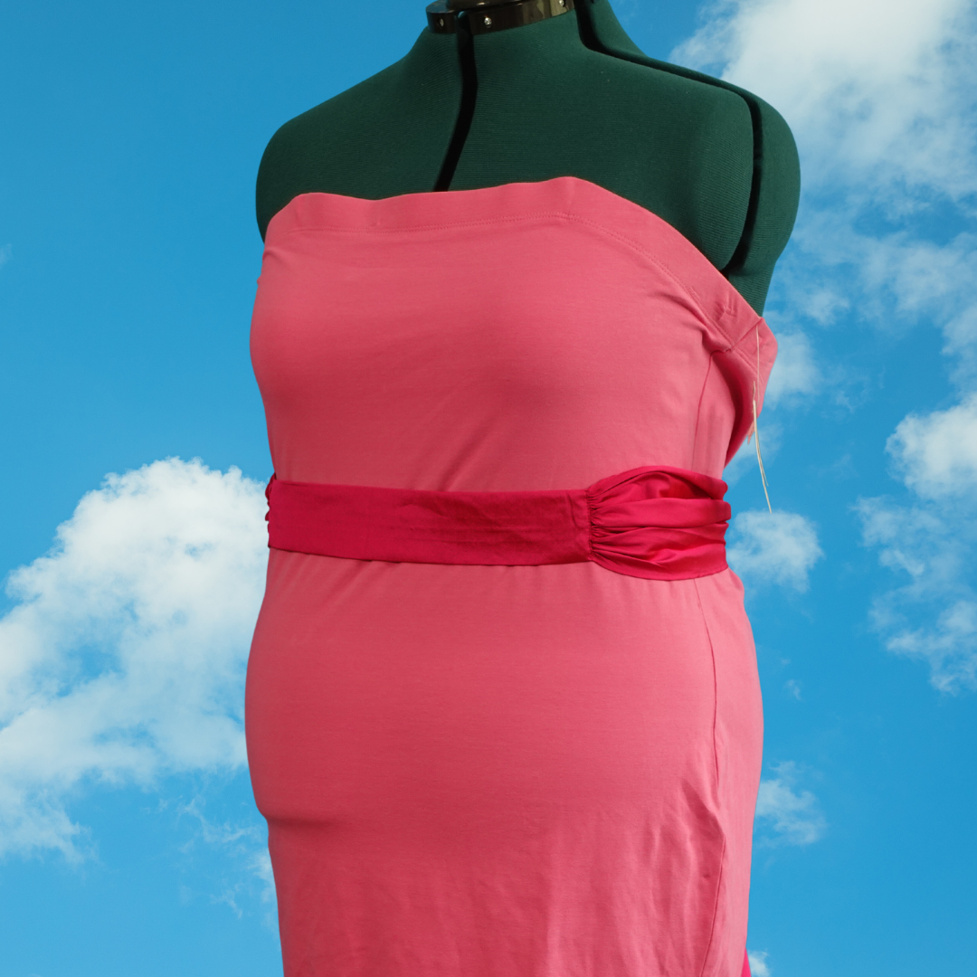 Pink Satin Rouched Tie Belt