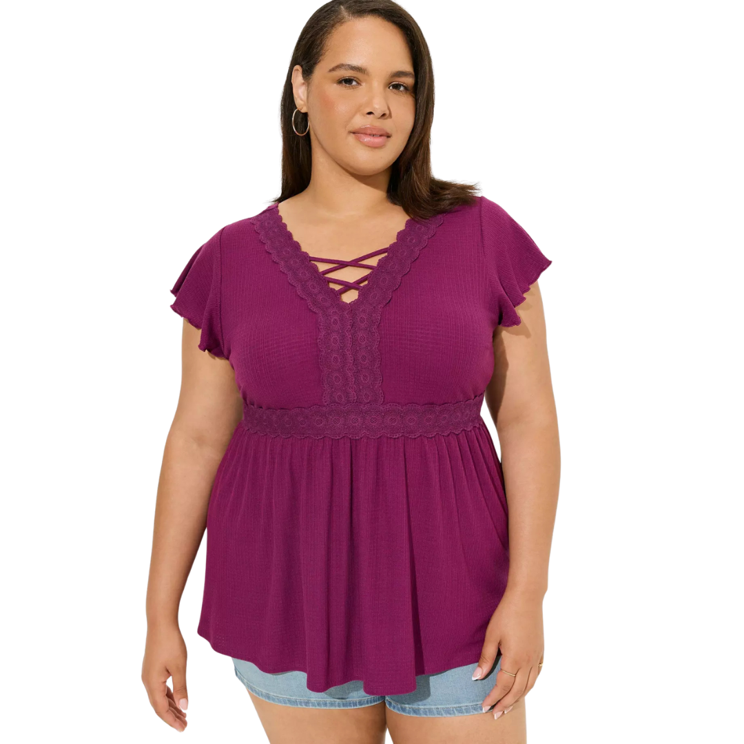 Torrid Plum Babydoll Top