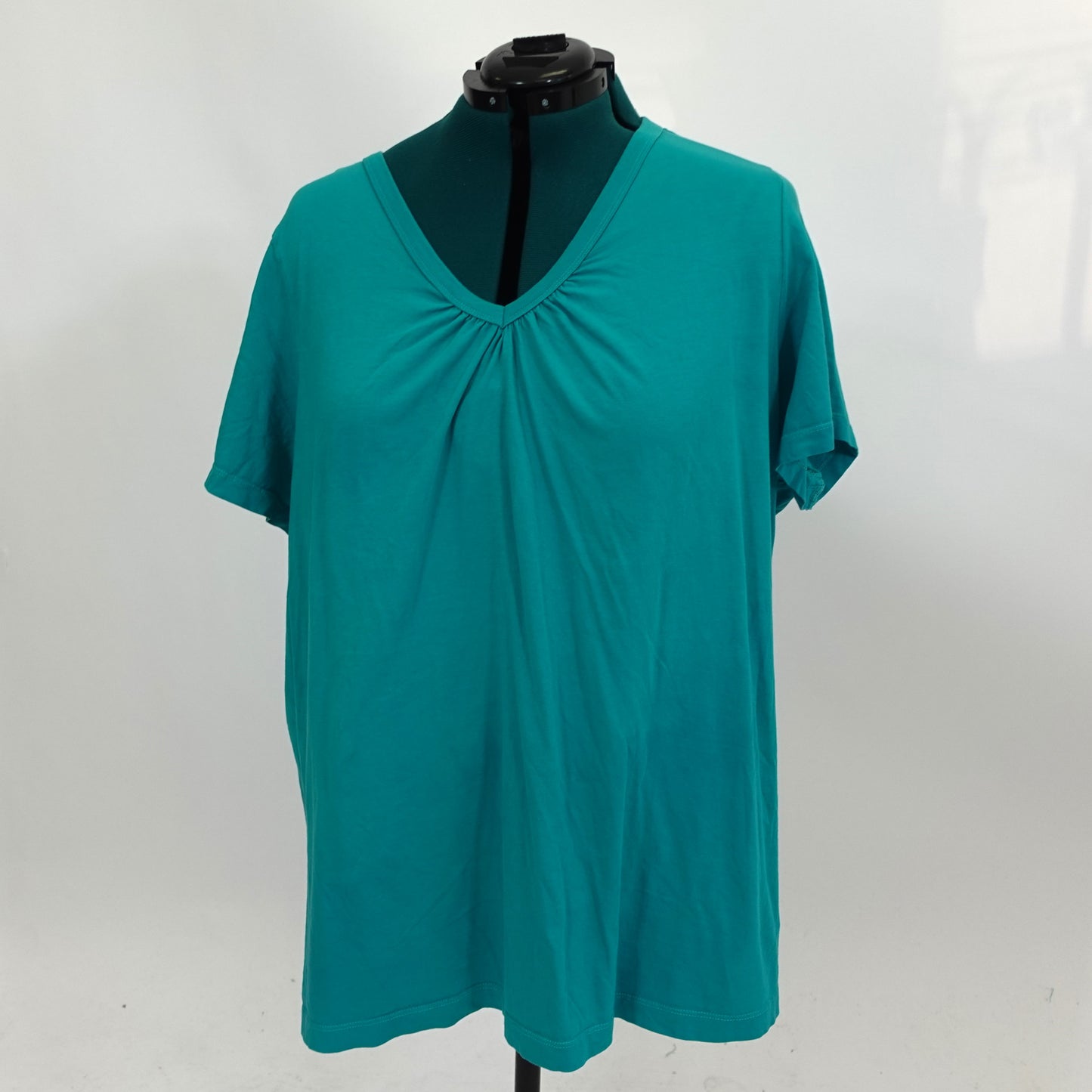 Teal Blue V-Neck Top