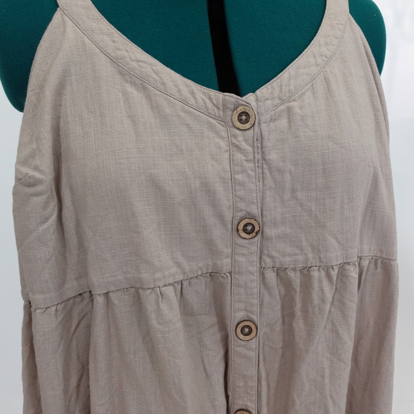 Beige Linen Peplum Tank