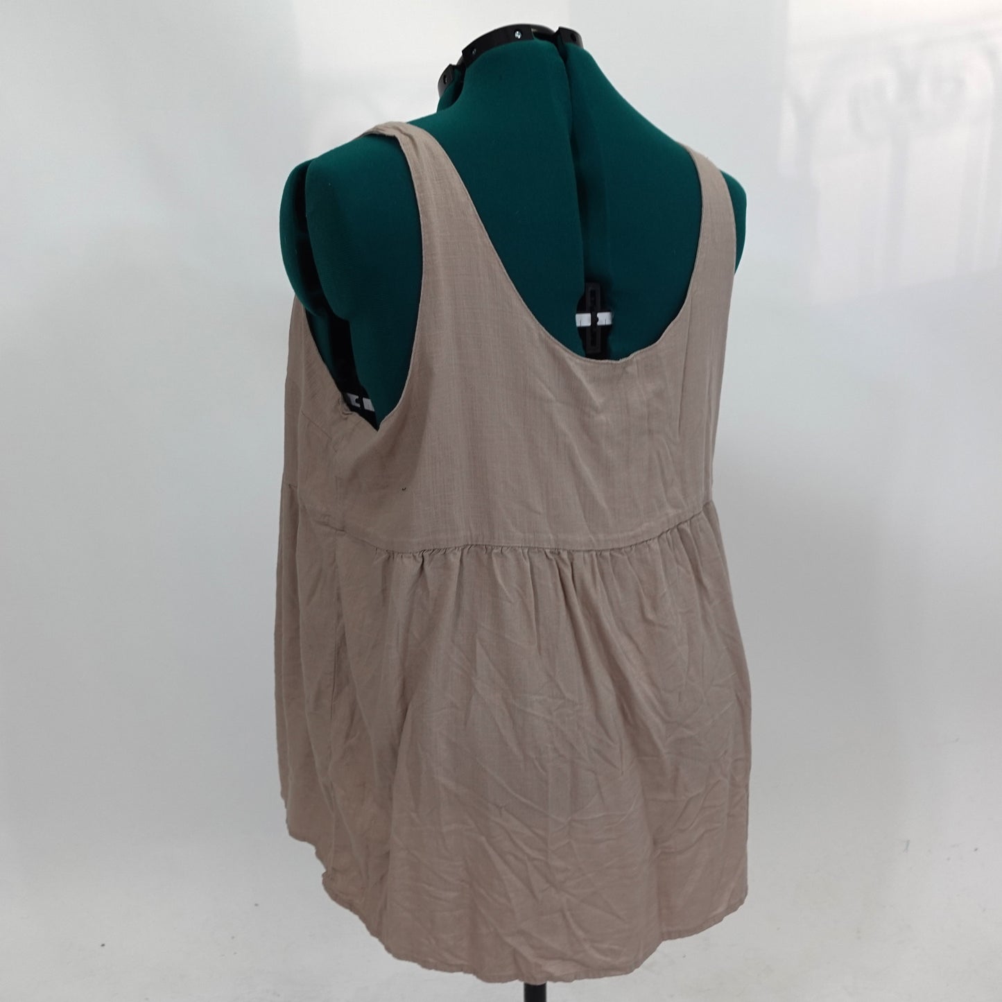 Beige Linen Peplum Tank