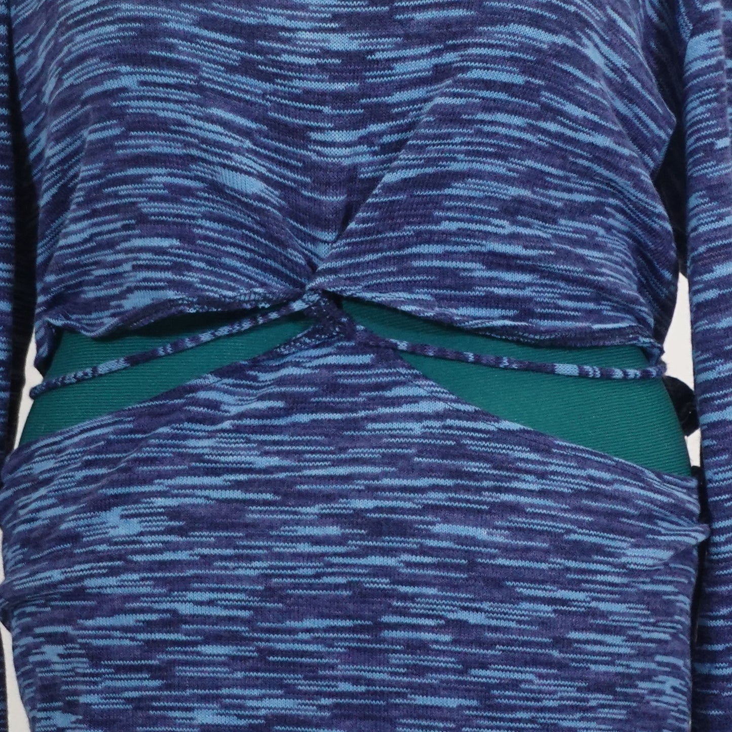 Blue Marled Knit Cut Out Dress