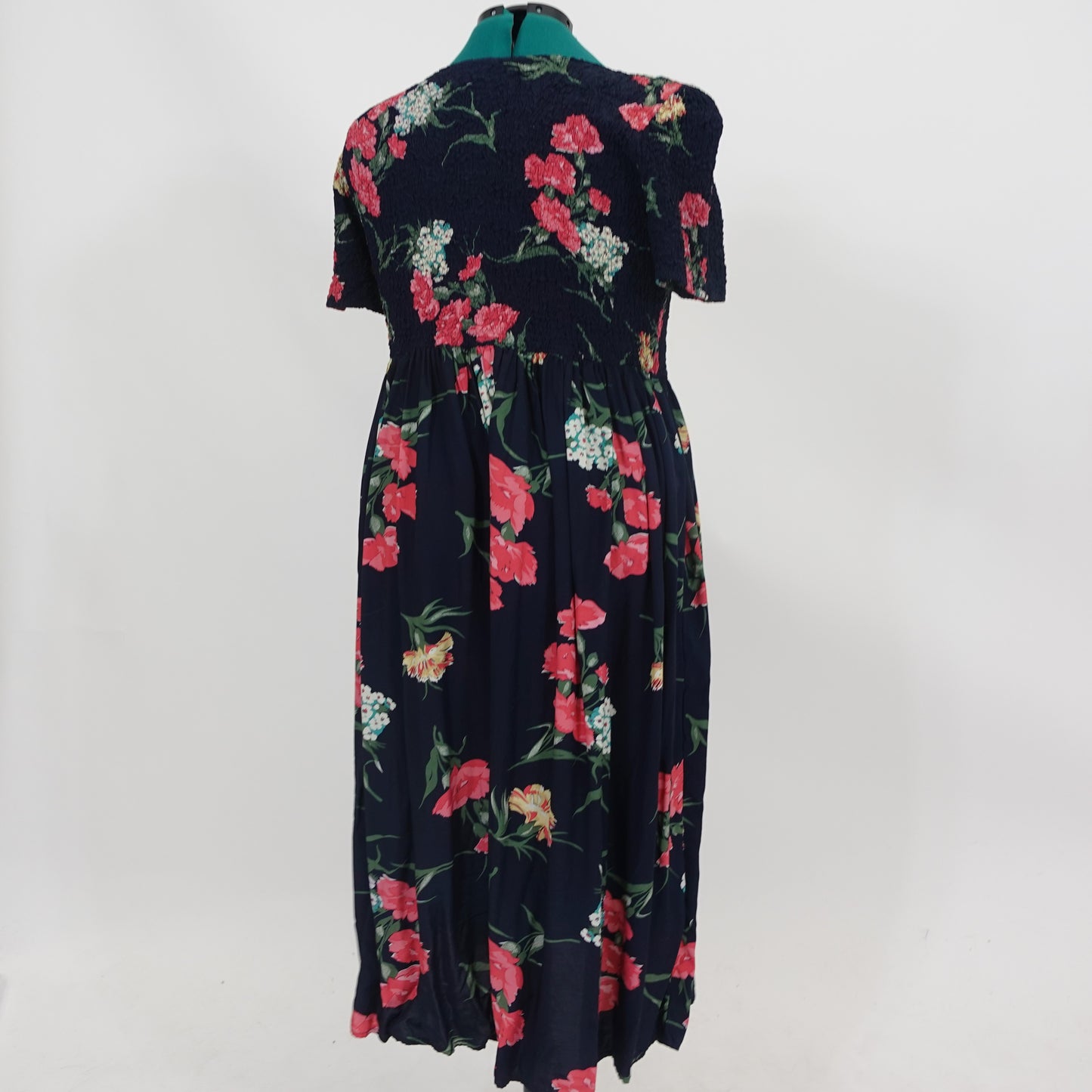 Vintage Navy Floral Ankle Length Dress