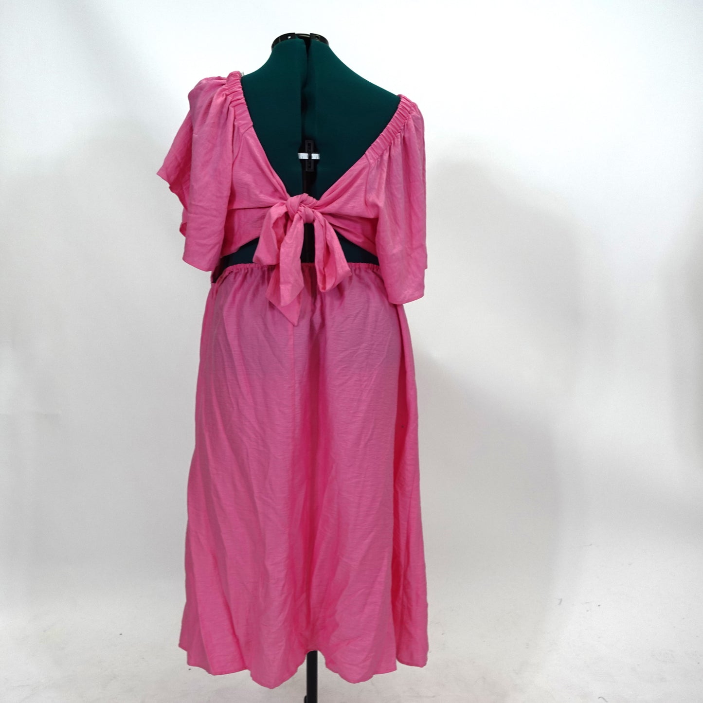 Pink Tie Back Ankle Length Dress