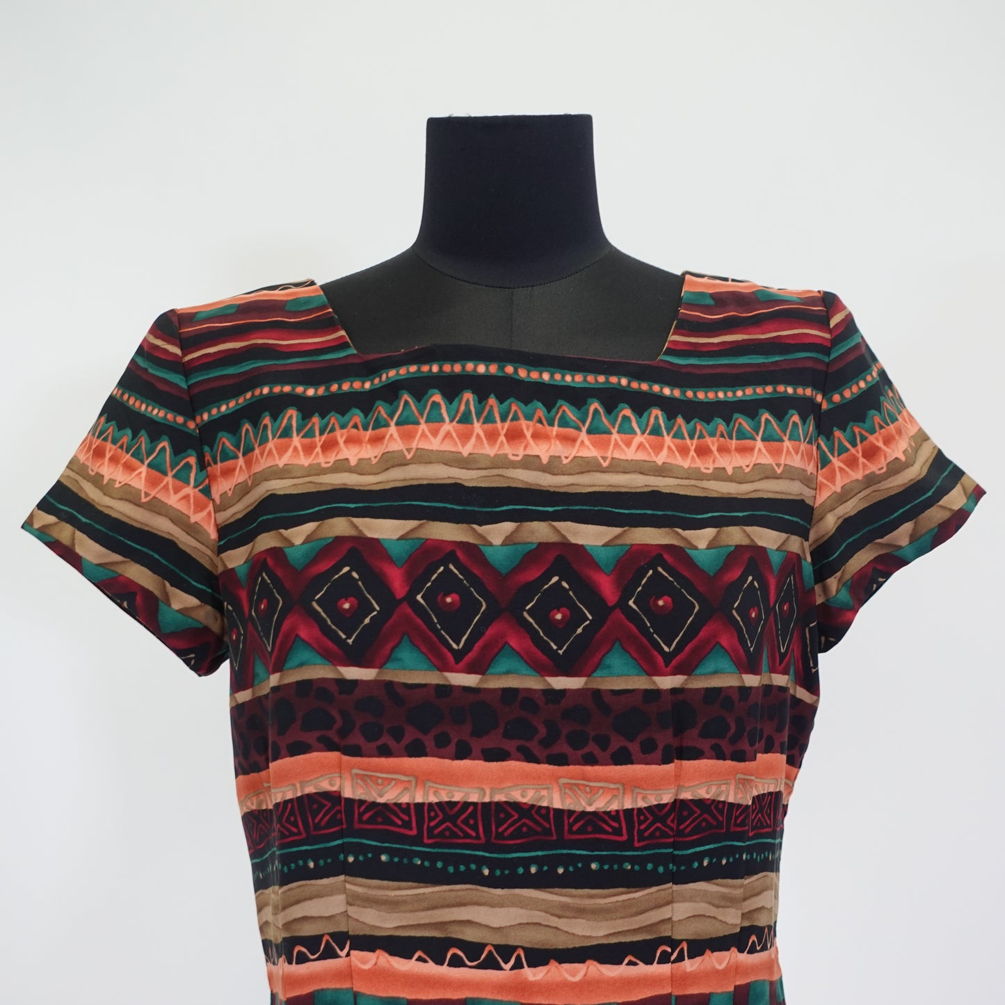 Vintage Tribal Print Pencil Dress