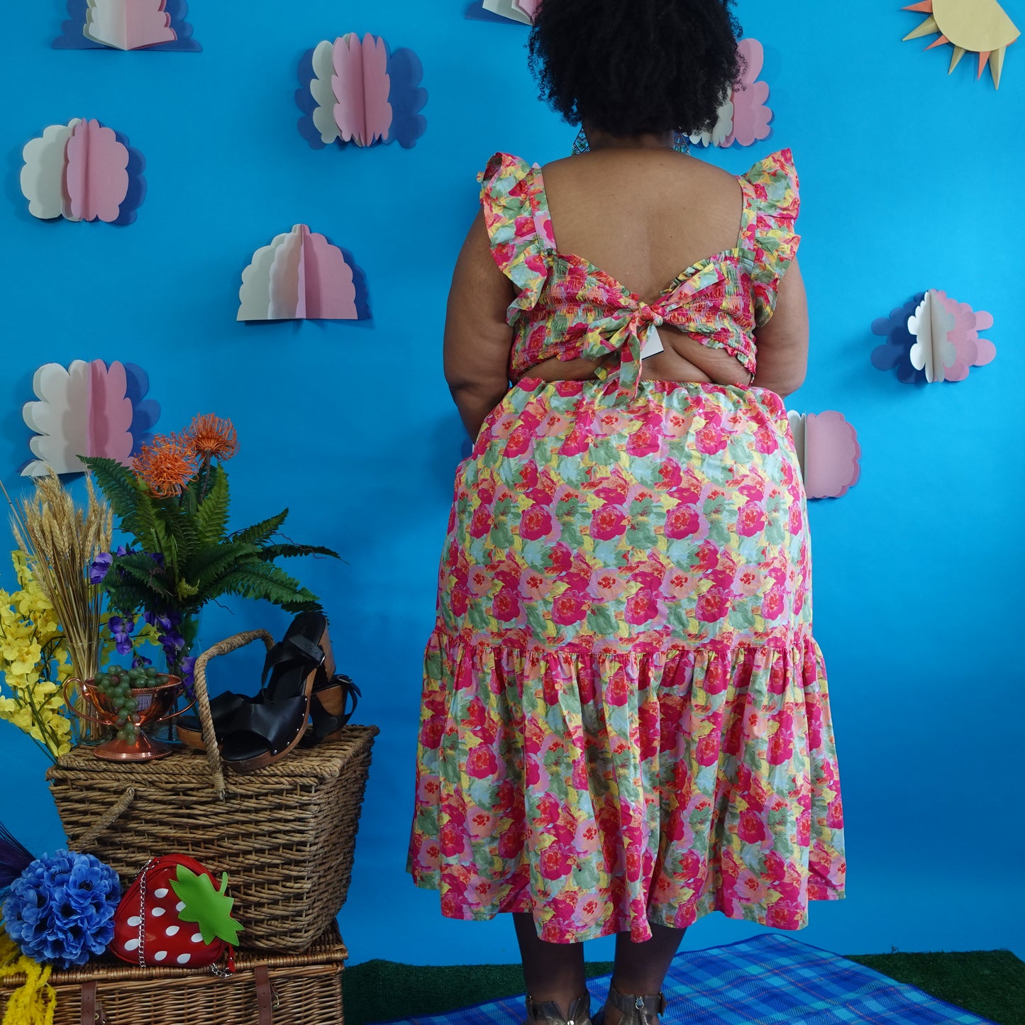 Floral Maxi Tie Back Dress NWT