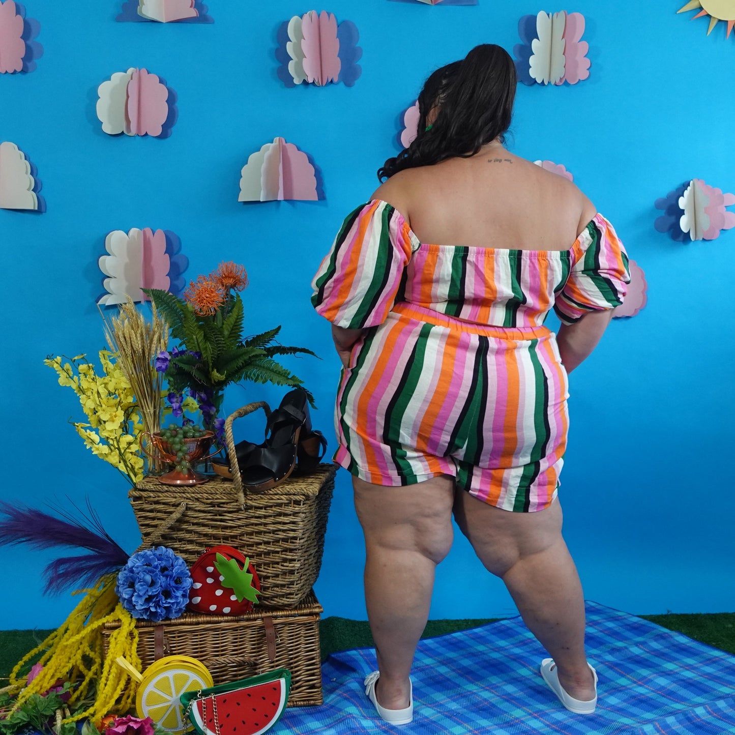 Multicolor Striped Pull-On Shorts