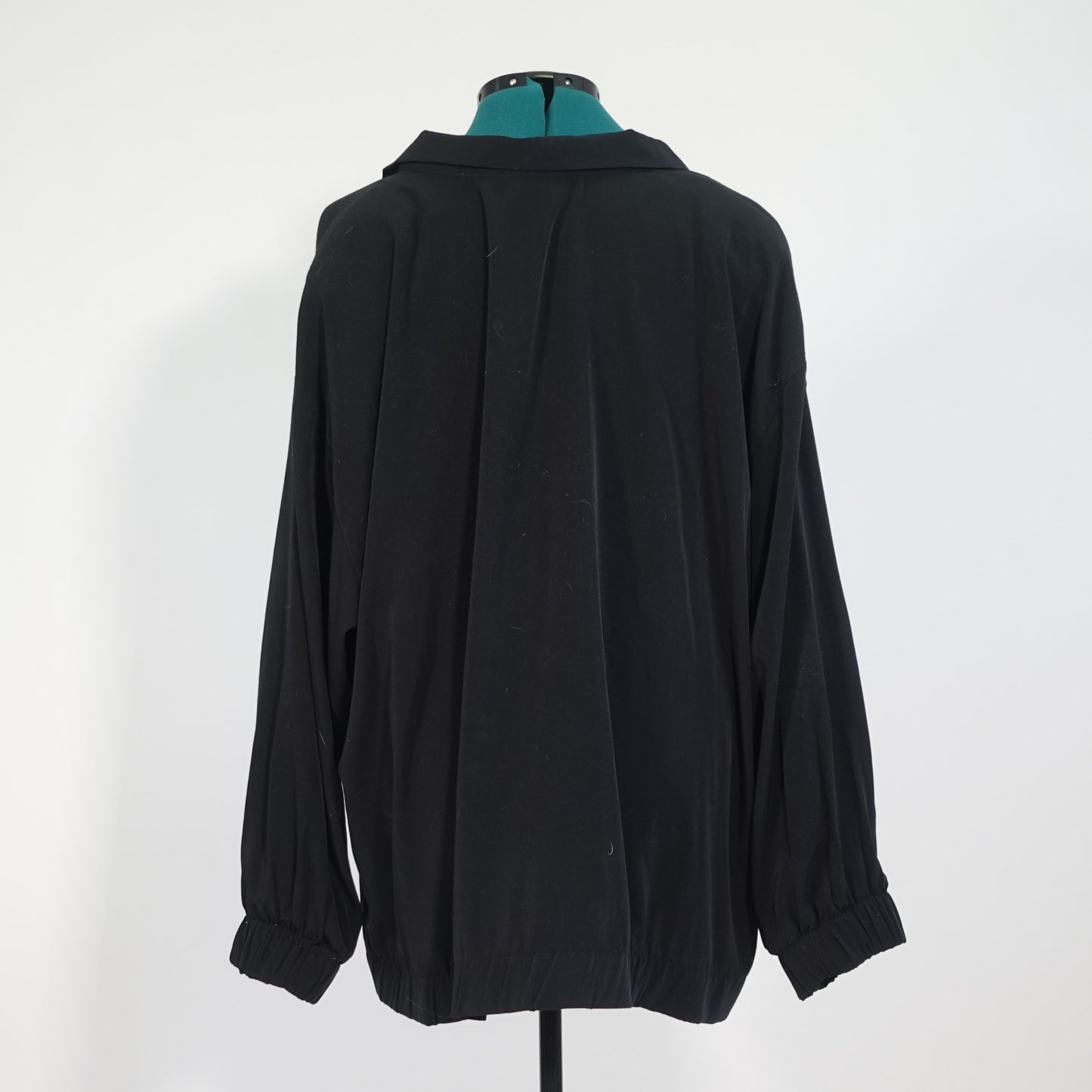 Vintage Black Zip Up Jacket with Silver Beaded Details