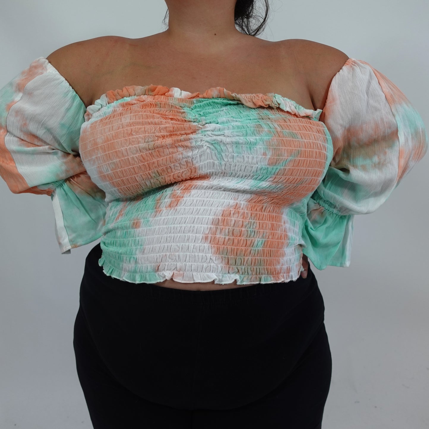 Tie Dye Off-the-Shoulder Crop Top