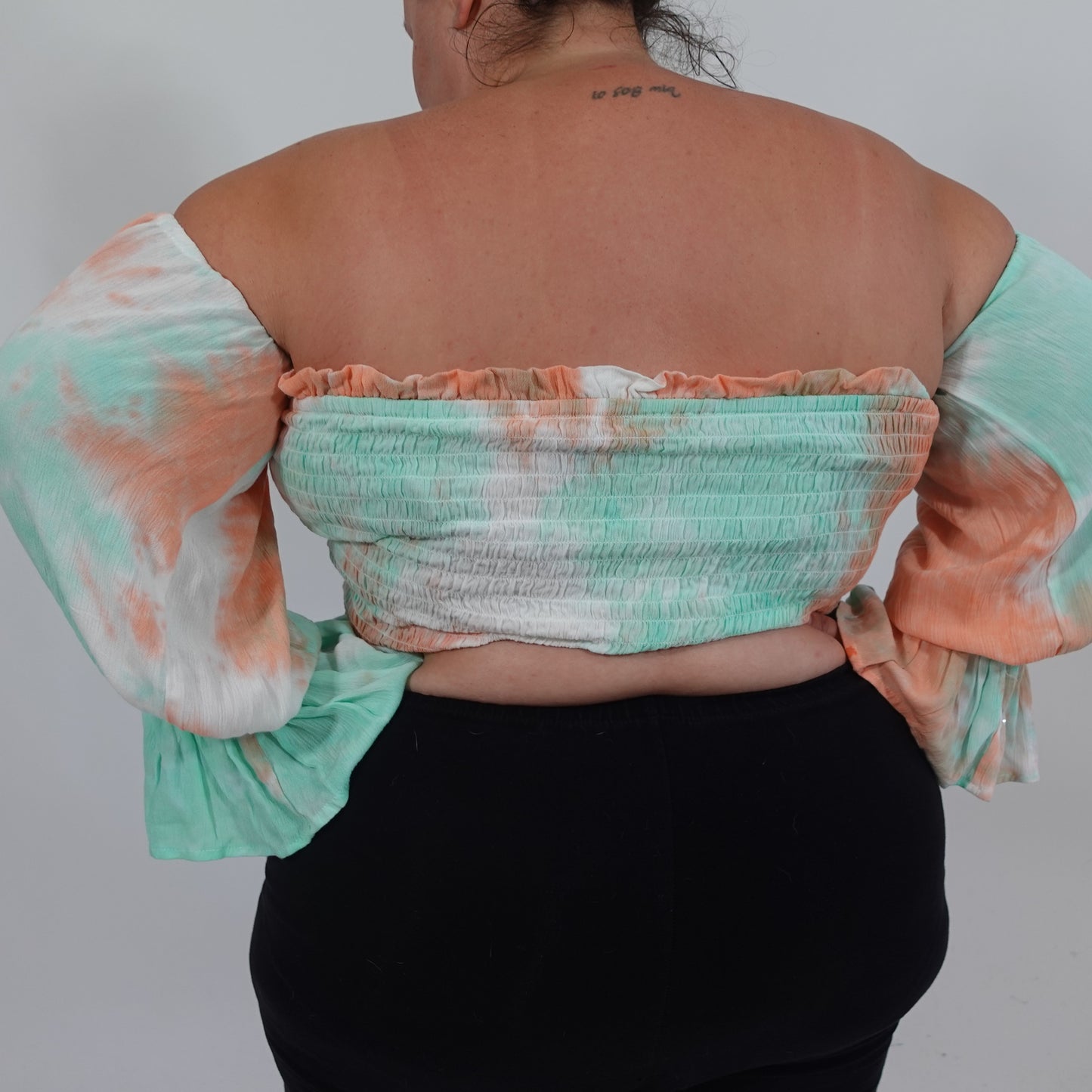 Tie Dye Off-the-Shoulder Crop Top