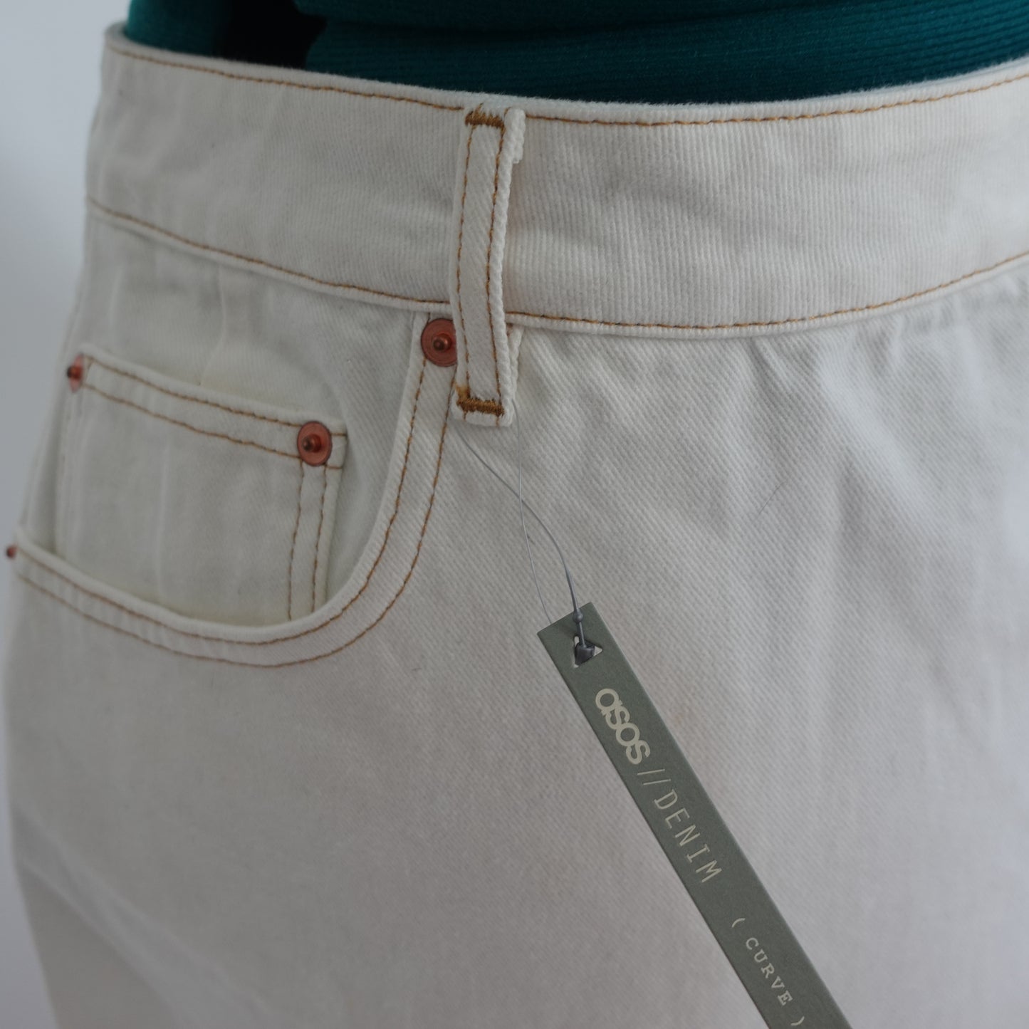 White Denim Mini Skirt