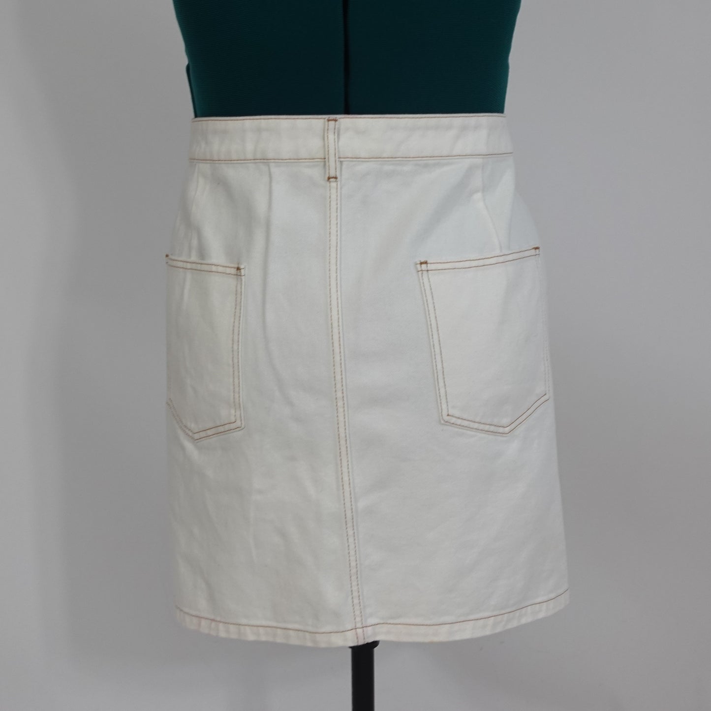 White Denim Mini Skirt