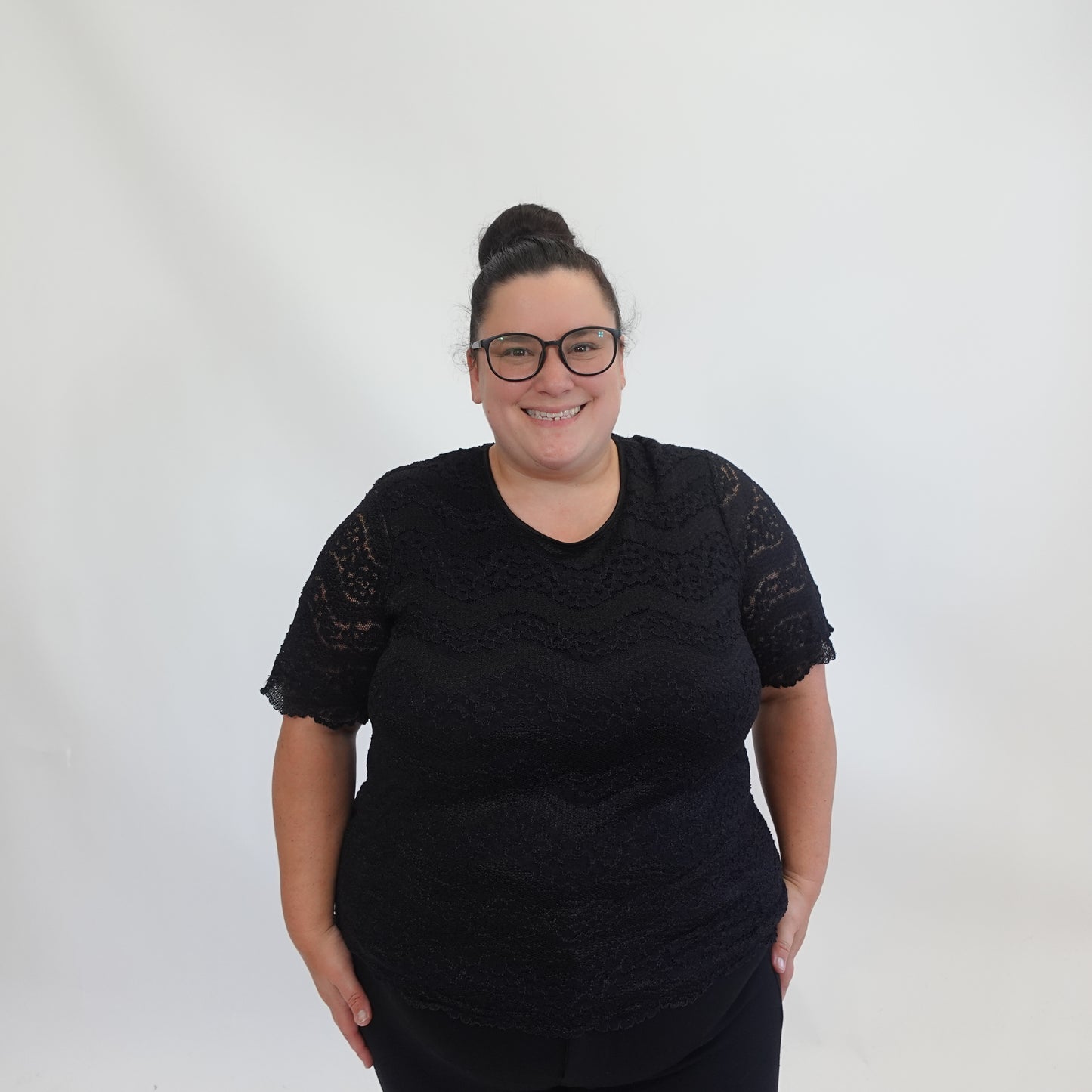 Vintage Black Lace Overlay Top