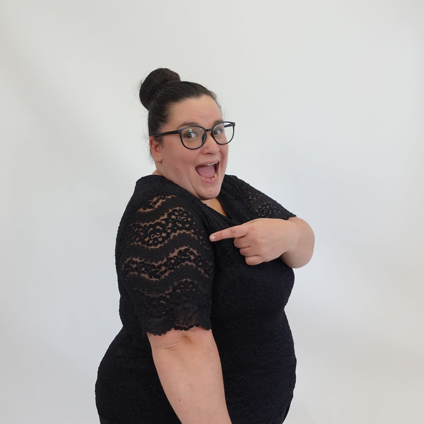 Vintage Black Lace Overlay Top