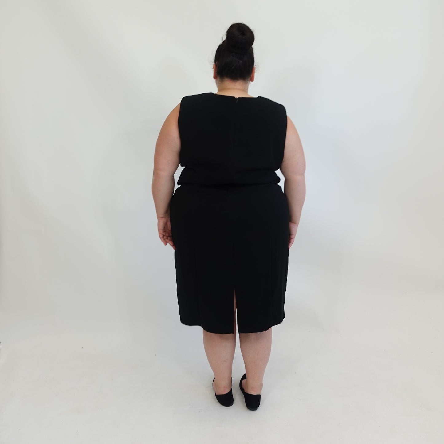 Vintage Black Sleeveless Work Dress