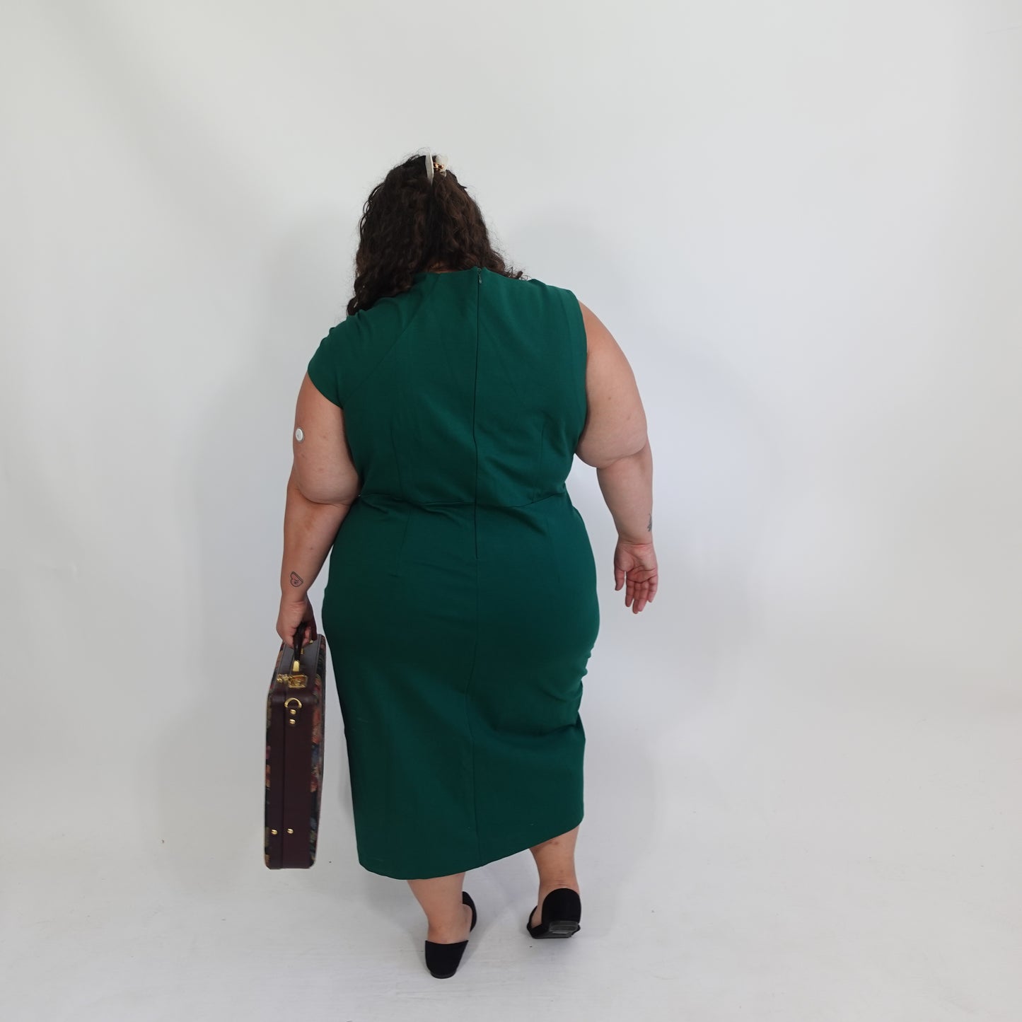Green Sleeveless Work Dress