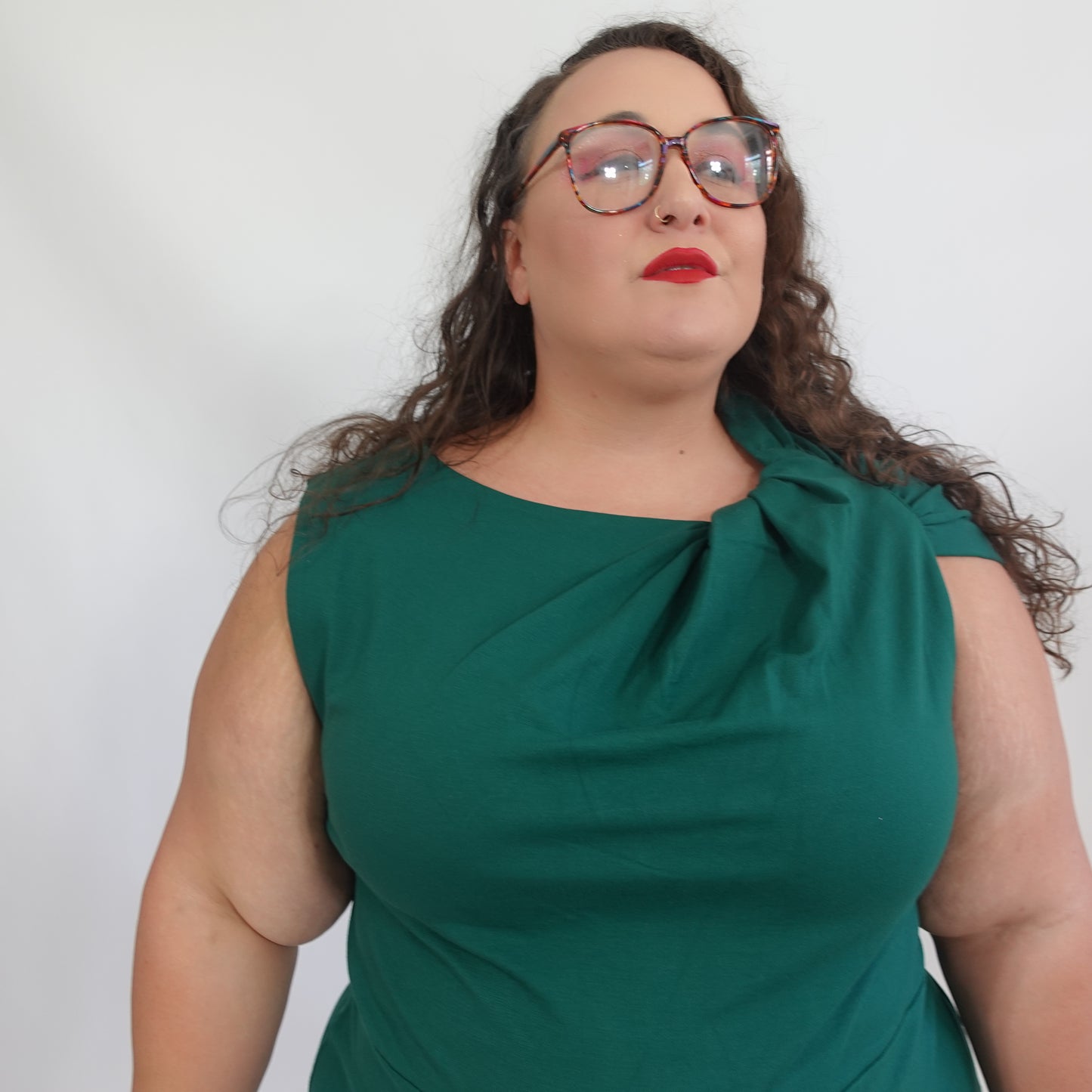 Green Sleeveless Work Dress