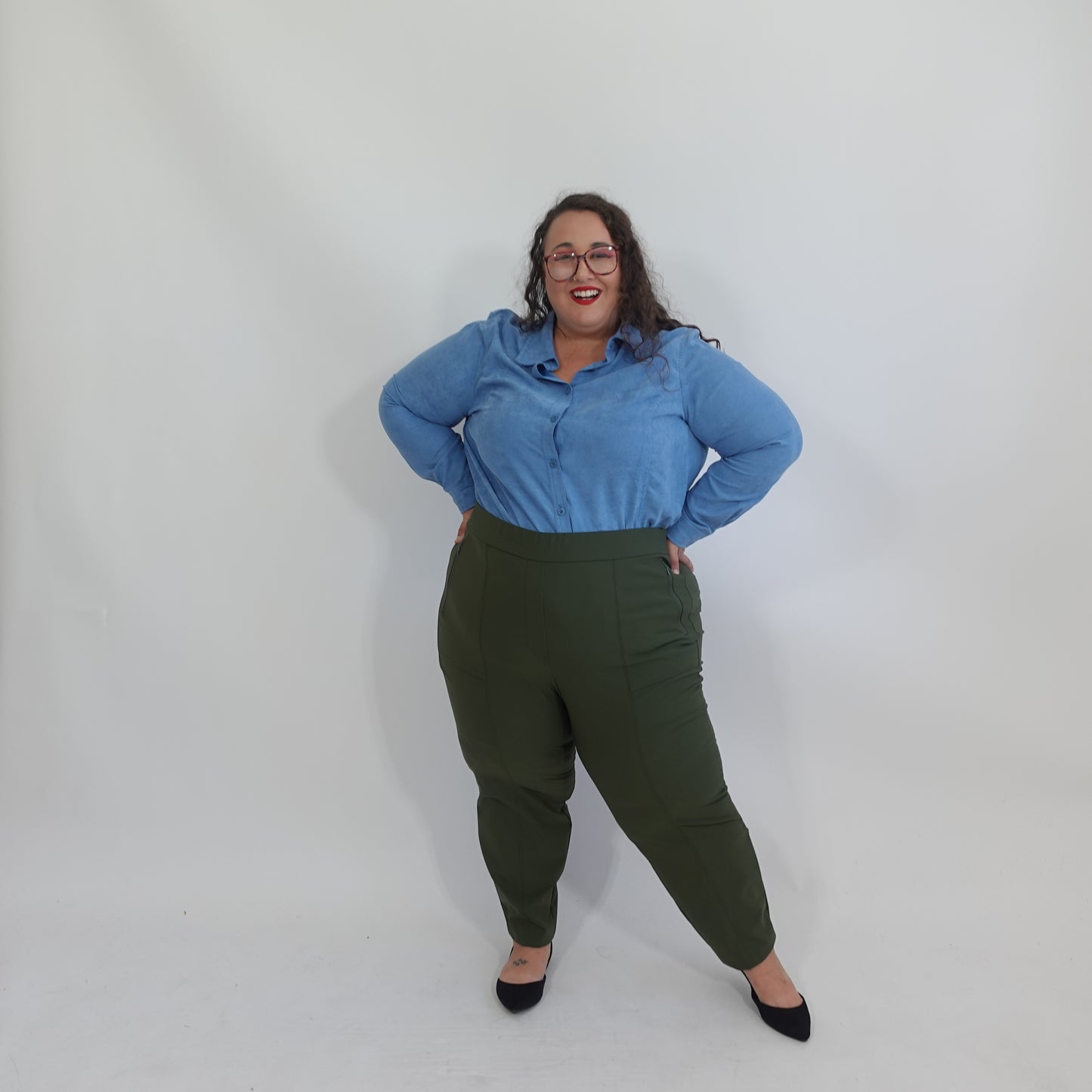 Olive Green Straight Leg Pants