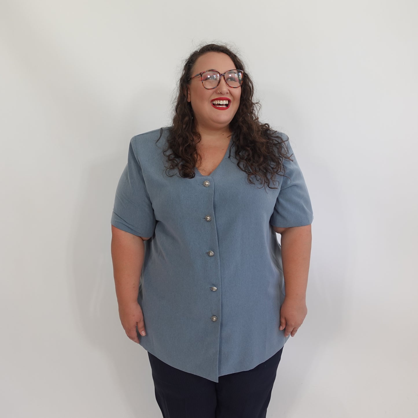 Light Blue Button Up Top