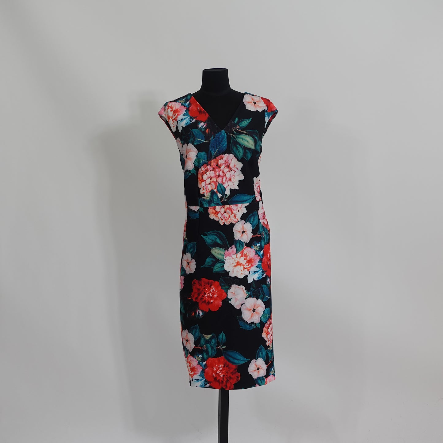 Black Floral Pencil Dress NWT
