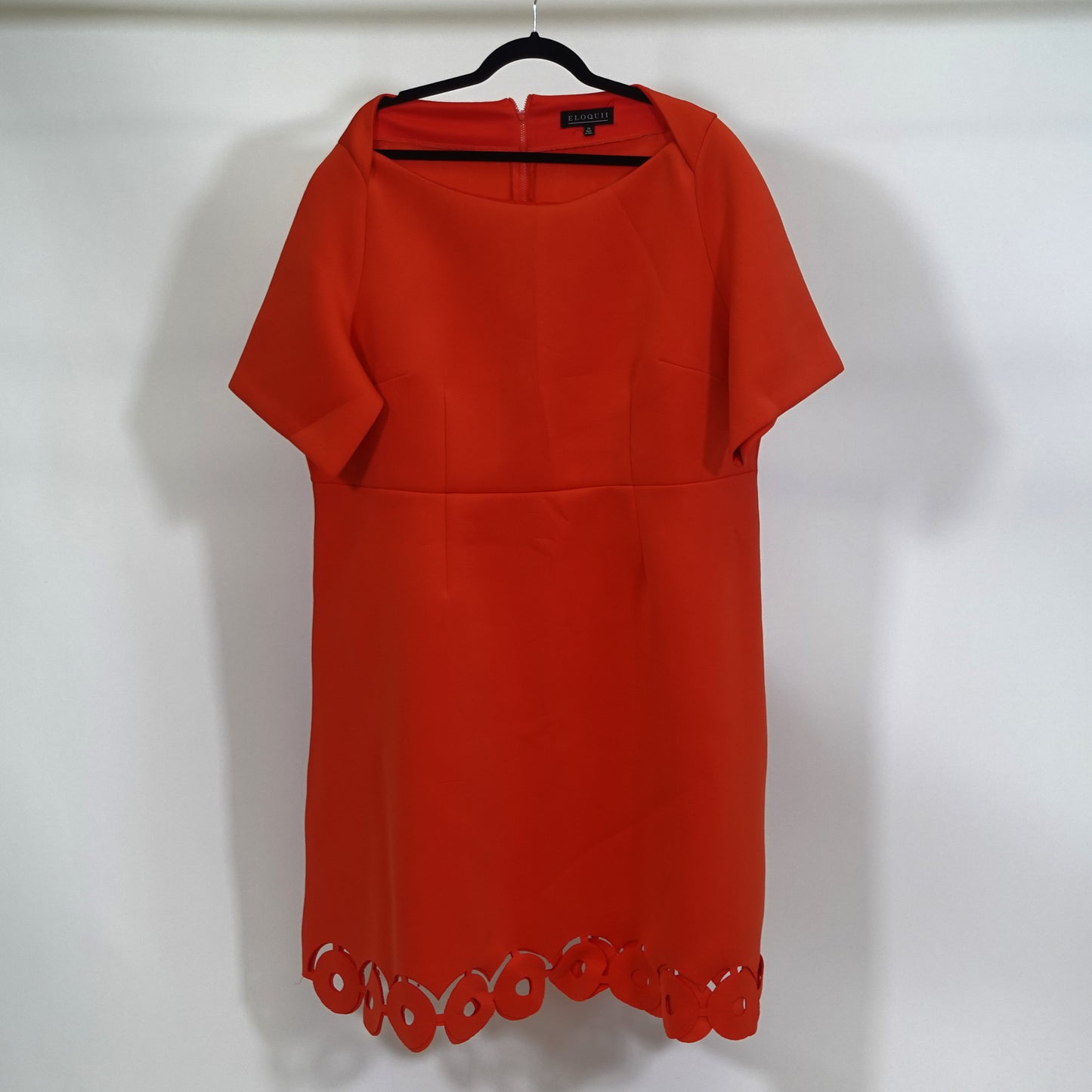 Red A-Line Dress with Laser Cut Design