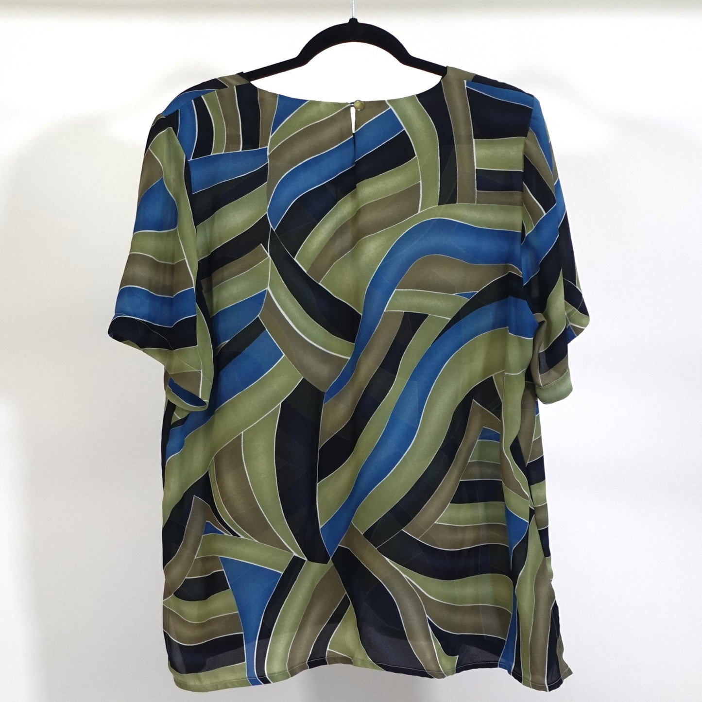 Vintage Abstract Print Short Sleeve Top