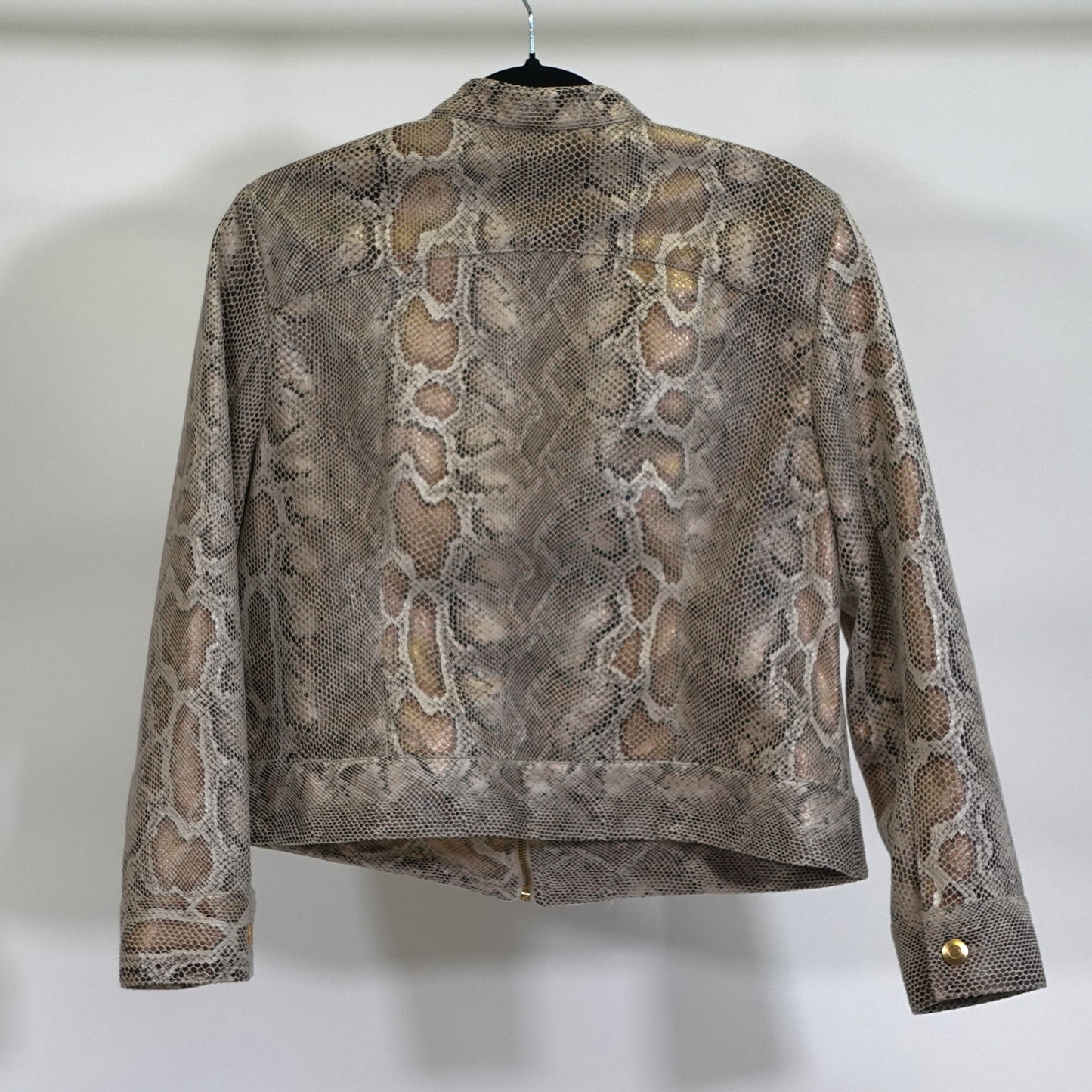 Vintage Snake Print Moto Jacket