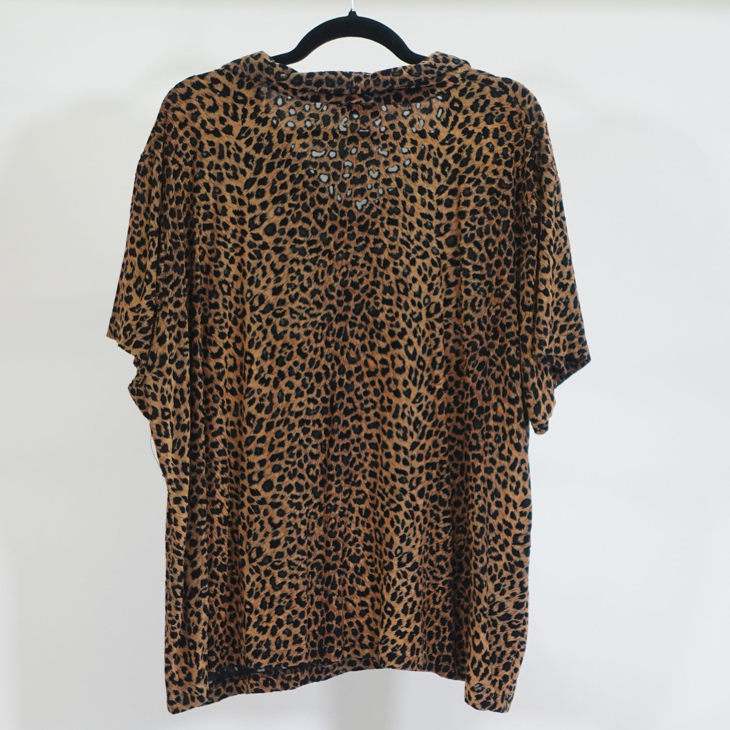 Vintage Cheetah Print 1/4 Zip Polo Shirt