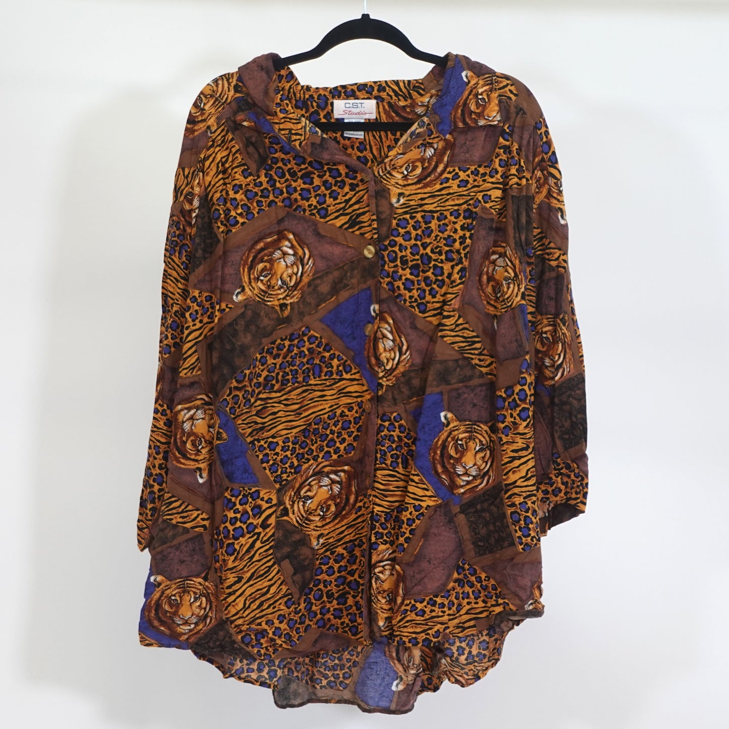 Vintage Animal Print Button Up