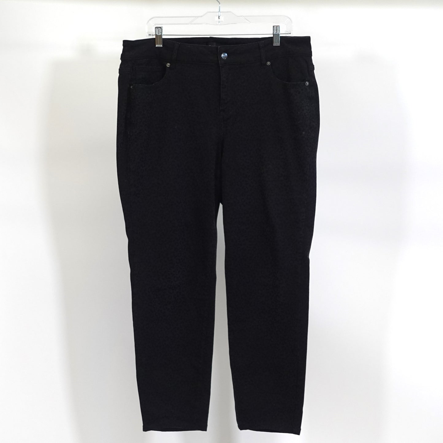Black-on-Black Cheetah Print Skinny Jeans