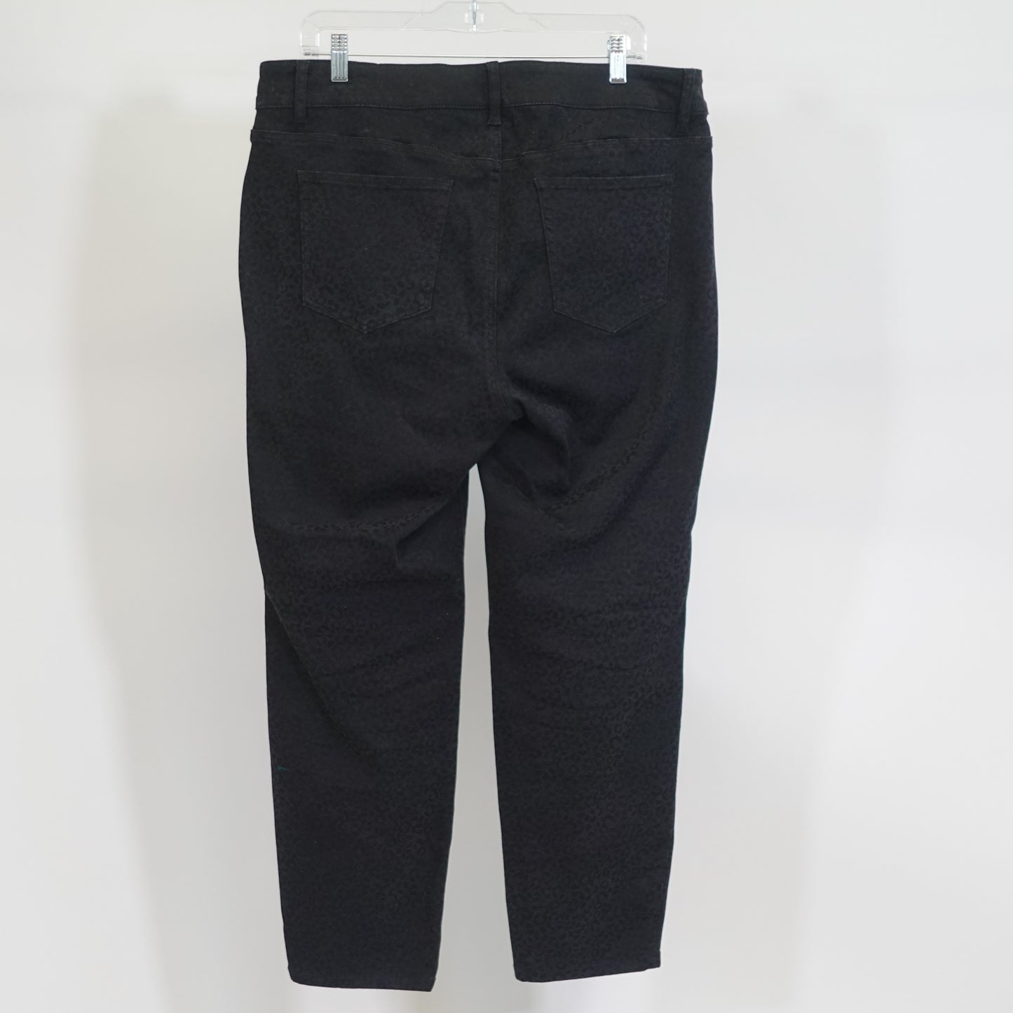 Black-on-Black Cheetah Print Skinny Jeans