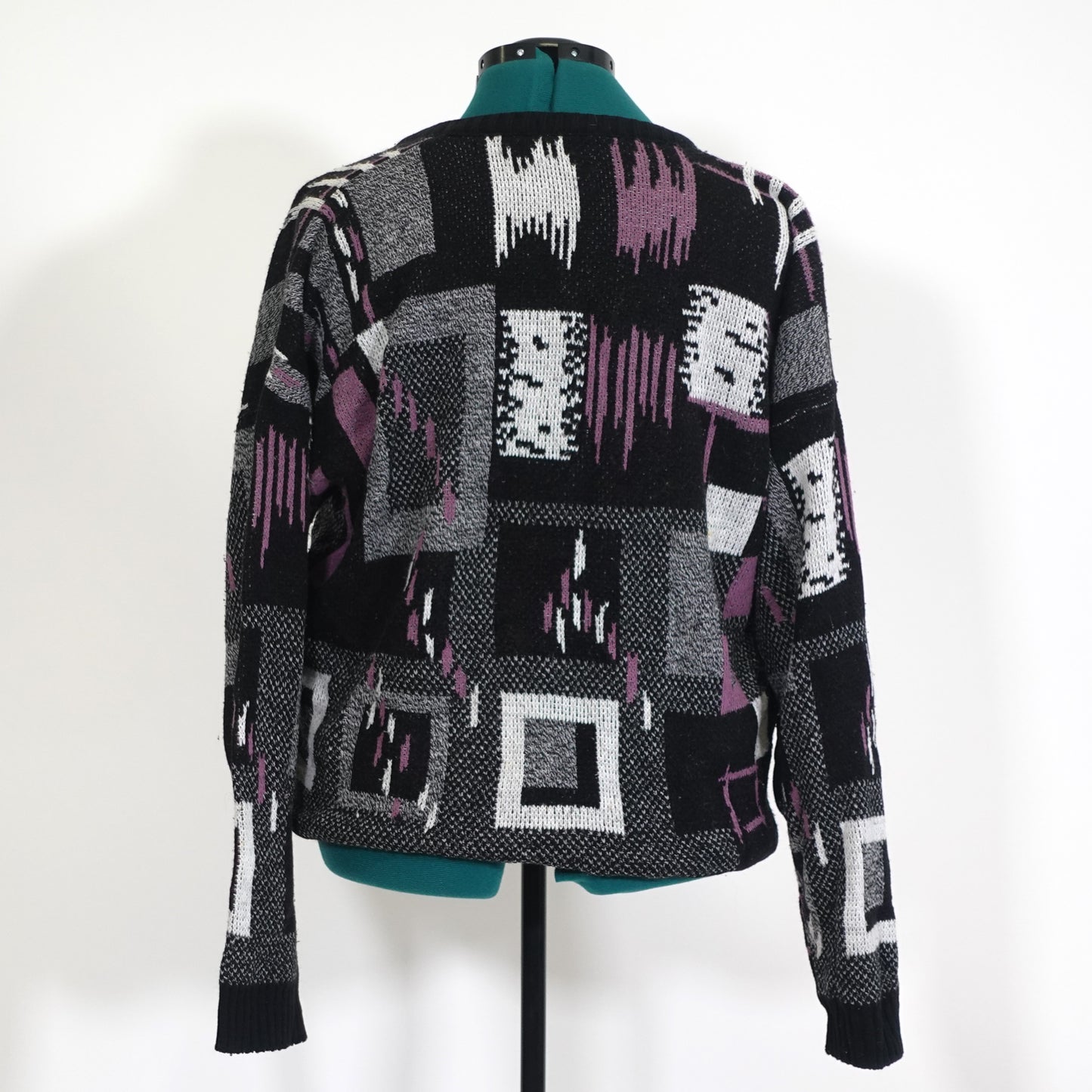 Vintage Purple Abstract Print Sweater