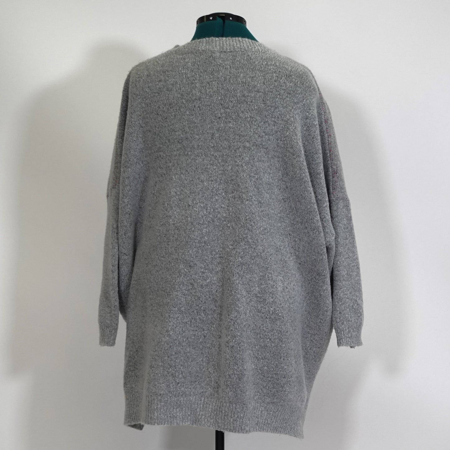 Grey Multicolor Star Print Sweater