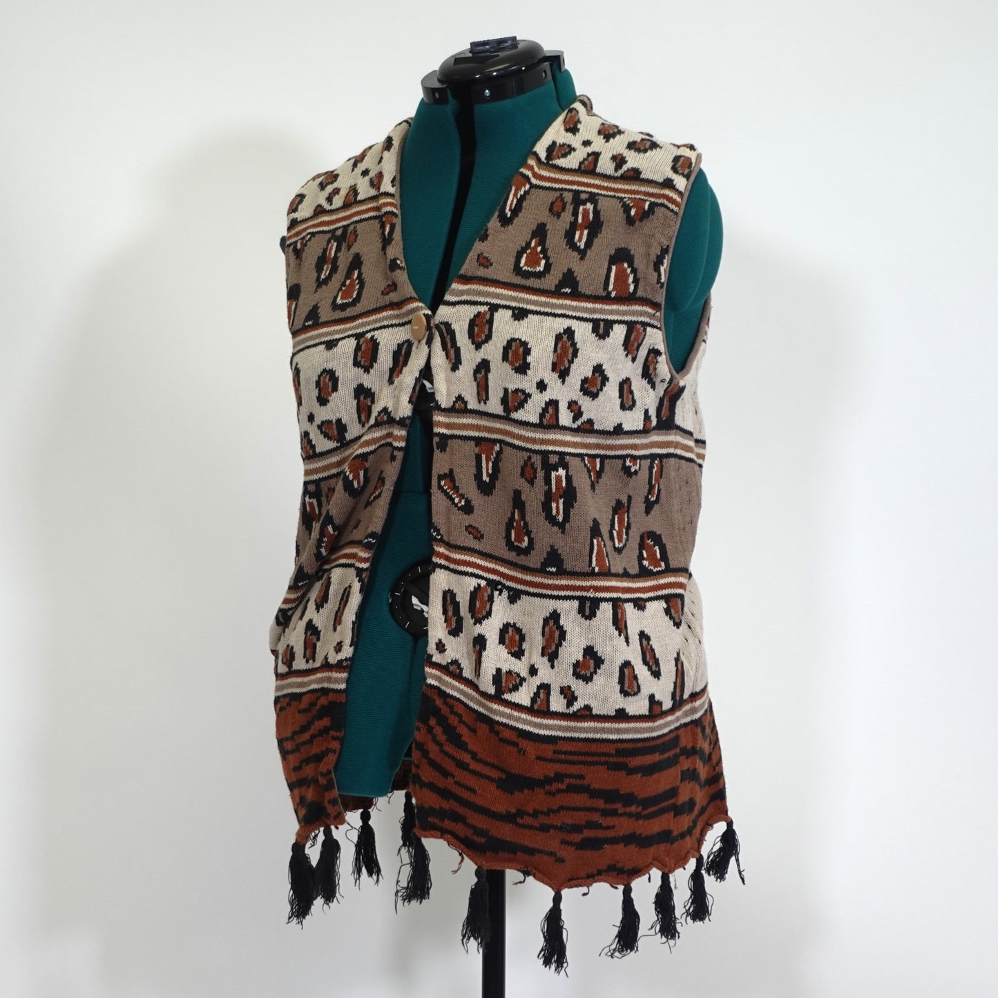 Vintage Animal Print Sweater Vest