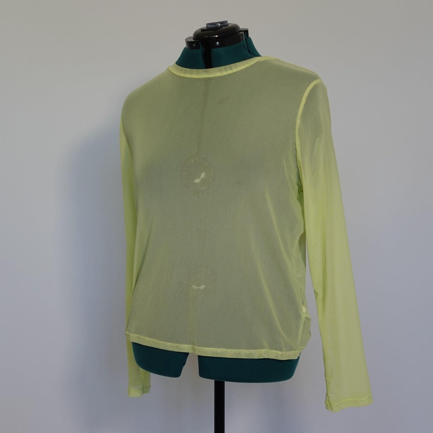 Neon Yellow Mesh Long Sleeve Top