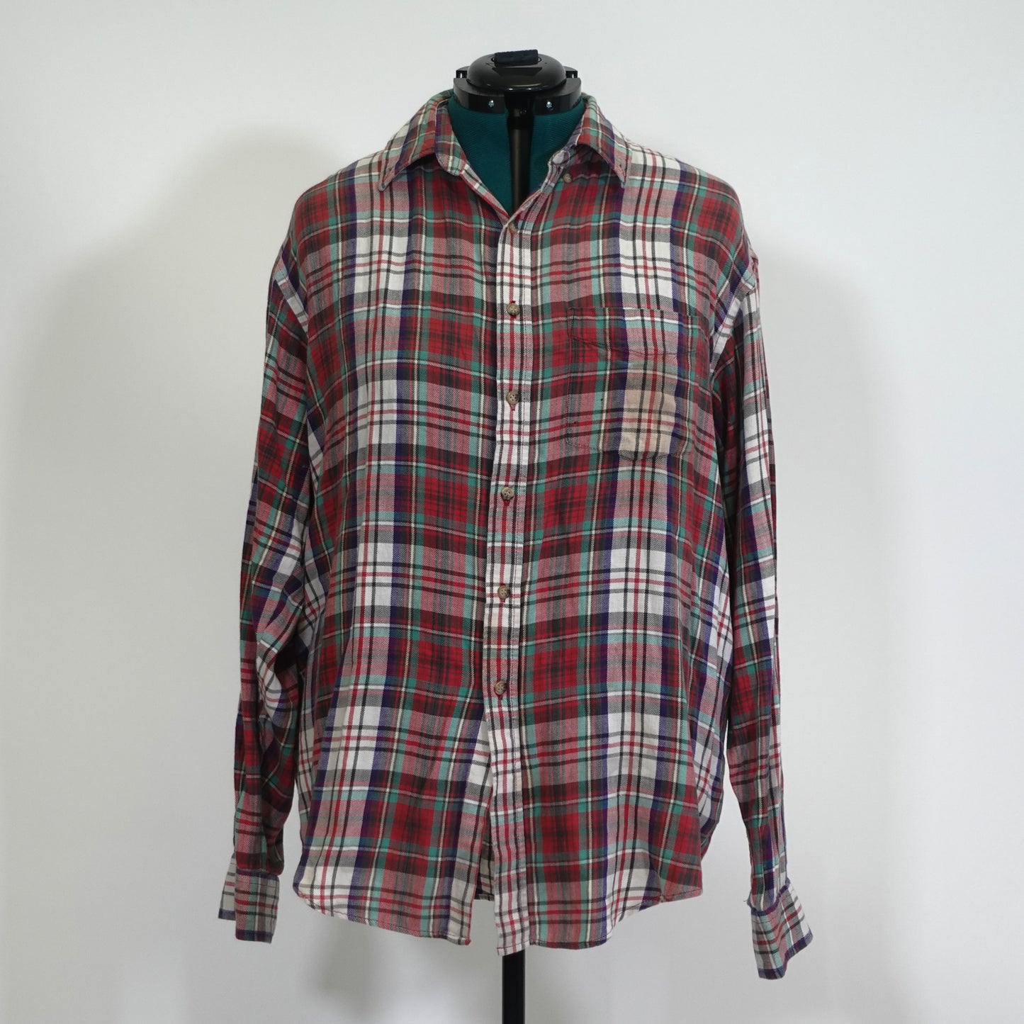 Plaid Button Front Top