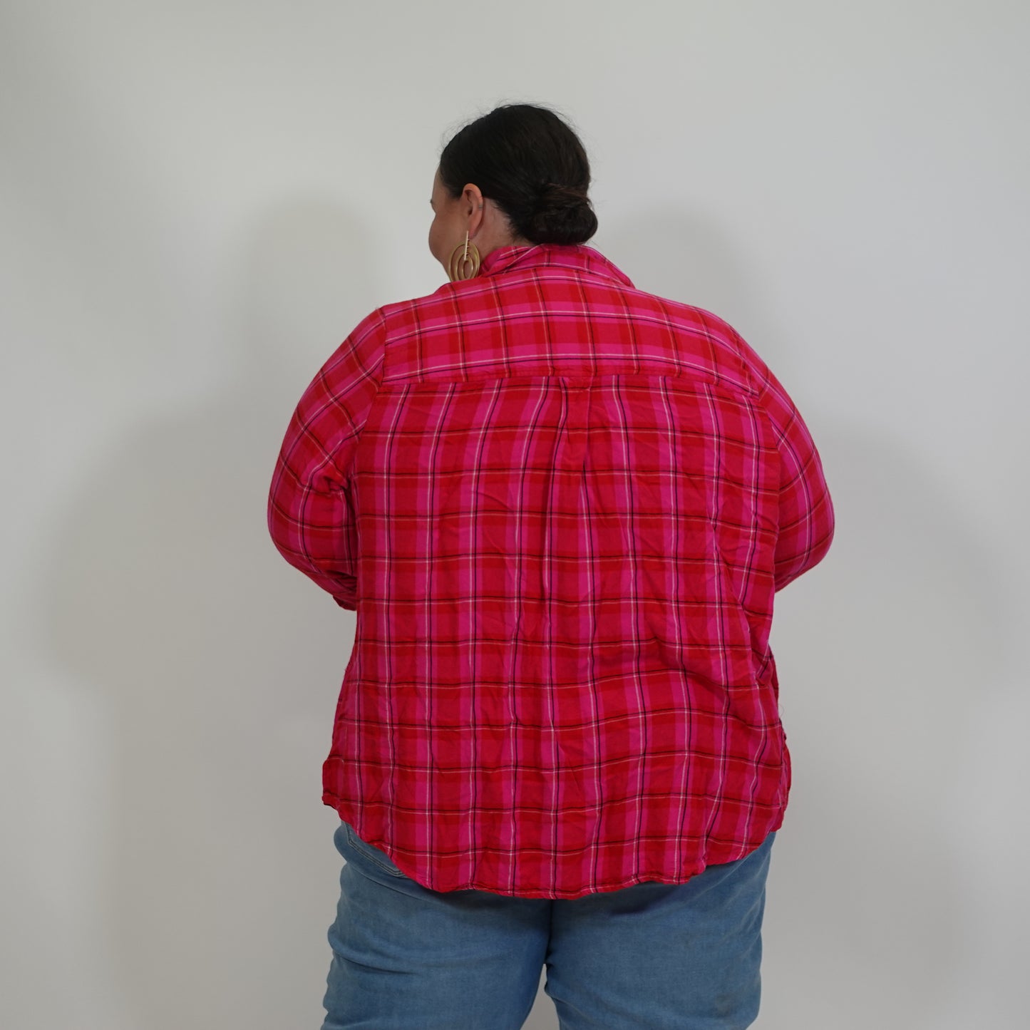 Pink and Red Flannel Shirt