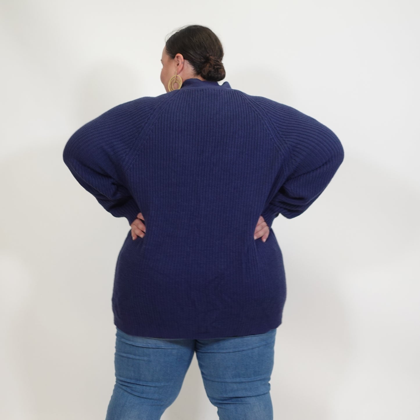 Navy Button Front Cardigan