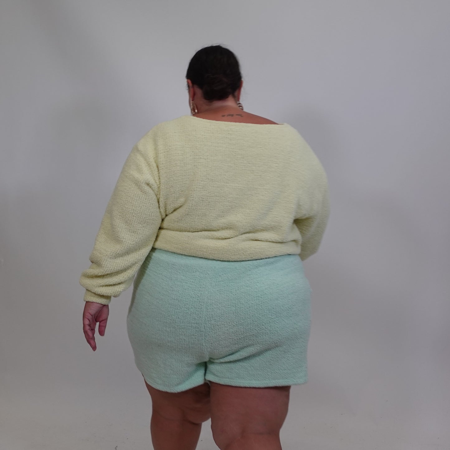 Seafoam Green Teddy Shorts