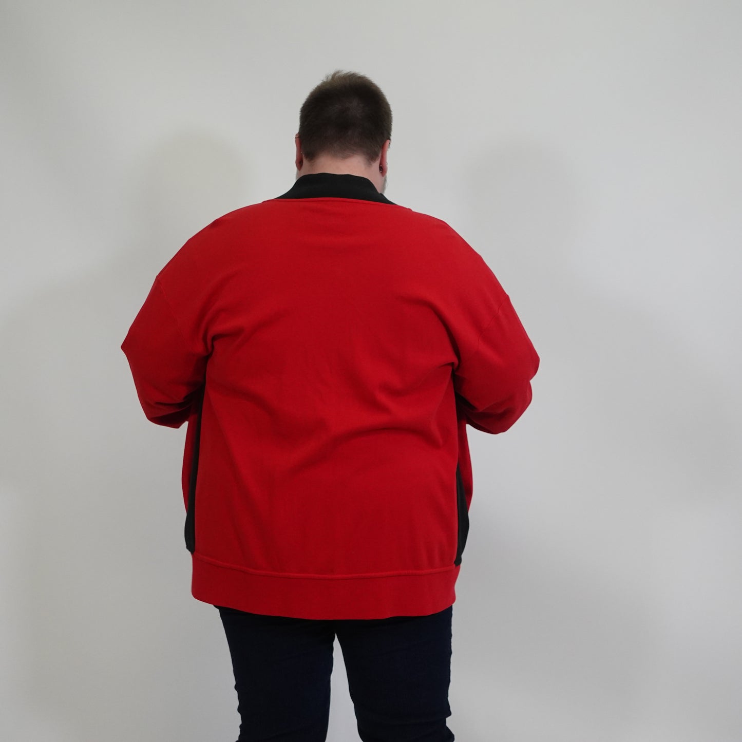 Red and Black Polo Zip Jacket