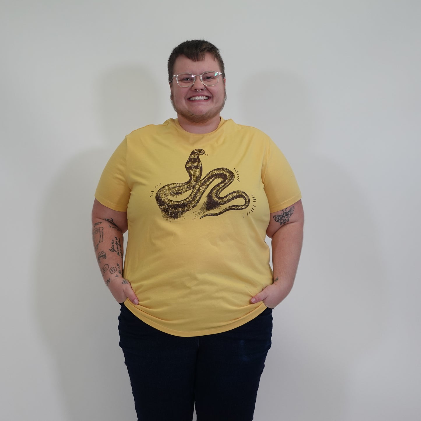 Yellow and Brown Snake Graphic Tee
